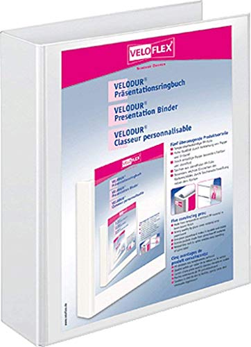 Ringbuch Velodur A4 4-Rg 40mm weiß Präsentationsringbuch PP-Folie