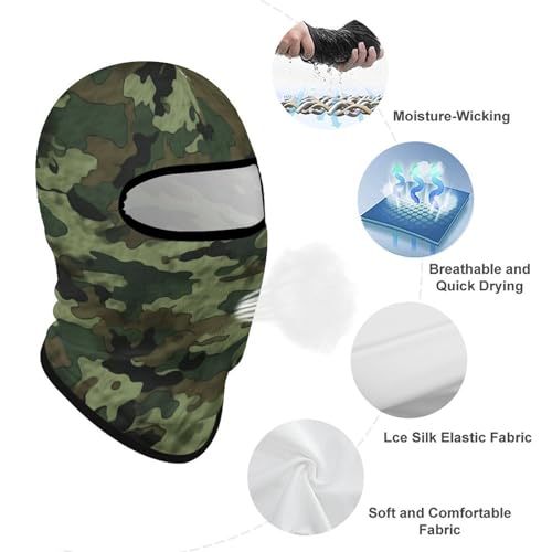 Balaclava para hombre, máscara para esquí y ciclismo, verde camuflaje, cubreboca para invierno miniatura 3