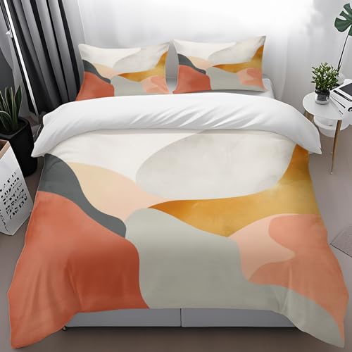 Funda Nordica Cama 135 Gris Naranja Blanca