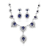 Feng Shui， Pendientes y Collar para Mujer, Conjuntos de joyería de Boda para Novia, Flor chapada en Oro con circonita cúbica