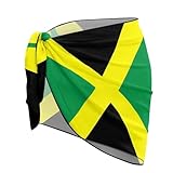 Annejudy Jamaica Flag Print Women Swimsuit Sarong Cover Ups Summer Beach Cover Up Semi-Sheer Chiffon Sarong Bathing Suit Coverup Short Swimwear Bikini Wrap Sexy Skirt, Easy to Tie