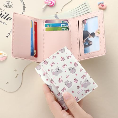 Money Bag Kitty Kawaii PU Card Holder Cartoon Short Wallet (Cat)4