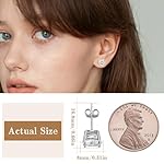 Moissanite Stud Earrings for Women, Lab Created Diamond Solitaire Earrings Gold Vermeil 925 Sterling Silver Jewelry Gift Women Men - Image 2
