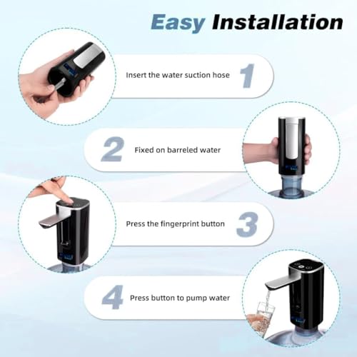 Image of KONVIO NEER Water Dispenser Pump for 20L Bottle | Smart Touch Electric | LED Display | 200 /600 /800ML Quantitative & Continuous Modes | Type-C Rechargeable 1200 Mah Pump | Food-Grade Silicone (1 Pack)