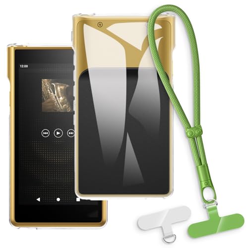 OAGELIM 2-in-1�ی�P�[�X�ƃ��X�g�X�g���b�v Sony NW-WM1AM2 �Ƃ̌݊������� ���O���\�ȃ��j���[�h�t���d�b�J�o�[�A����~�ߕ����h�~�O���b�v�n���h�� (�N���A + �O���[��)