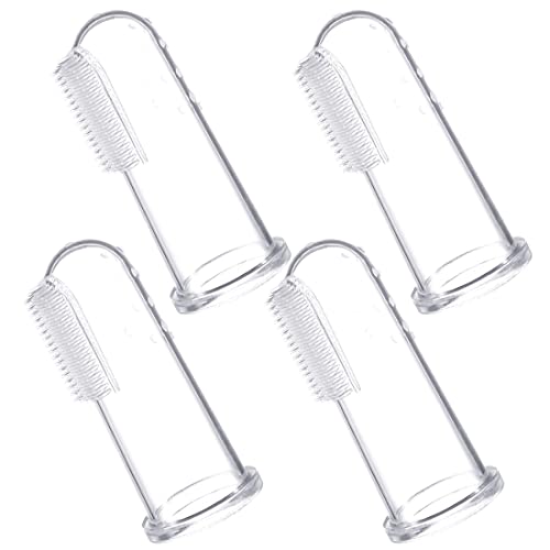 4Pcs Baby Toothbrush Baby Finger Toothbrush Finger For Baby Dental Care Kids Silicone Finger Oral Care Storage Brush Massage For Oral