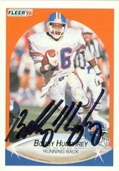 Bobby Humphrey Autographed Football Card (Denver Broncos) 1990 Fleer No.23