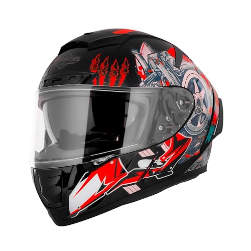 Image of Steelbird SBH-32 Trickster Bluetooth ISI and Dot Certified Full Face Helmet for Men and Women with Inner Smoke Sun Shield