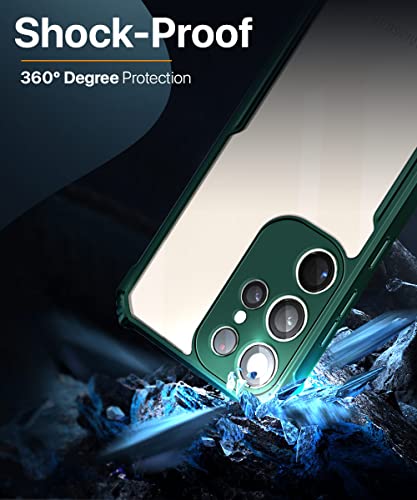 Image of WOW IMAGINE Shock Proof Clear Protective Back Case for Samsung Galaxy S23 Ultra 5G - AirEDGE Technology | 360 Degree Camera Protection | Transparent Hybrid Back Case Mobile Cover - Green