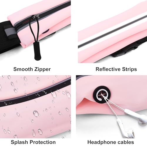 Image of Running Belt Fanny Pack Men and Women Slim Running Bag Money Belt | Lightweight,Waterproof Soft Material,Adjustable Elasticated Belt,Reflective Strip,Running Essentials,Best Gifts