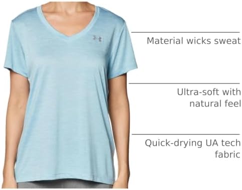 Under Armour Womens Tech V-Neck Twist Short-Sleeve T-ShirtDISC, (490) Blizzard/White/Metallic Silver, XX-Large - 3