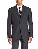 Haggar Men's Textured Pinstripe Straight Fit 2 Button Suit Separate Coat, Charcoal Heather, 44R