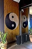 Beaded String Ying Yang Wood Beaded Curtain-90 Strands-80 in High-Boho Door Beads-Bohemian Doorway Curtain-35.5' W x 80' H-Tao