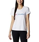 Contenido: 1 x Columbia Sun Trek Camiseta estampada para mujer, Tejido: 56% Poliéster, 37% Algodón, 7% Elastano, Color: Blanco (White, Gem Columbia), Talla: XL, Art.No. 1931753