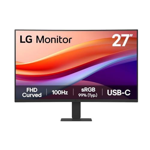 LG 27U421A-B 27" 5Ms 100Hz (HDMI+USB-C) sRGB FHD VA Panel Curved Kavisli Monitör