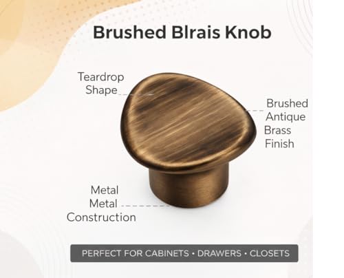 Image of JAGGER JAG401 Drawer Knobs for Home & Office - Durable and Elegant Stainless Steel Door Knob for Cabinets, Cupboards & Dressers (2, Brass Antique (CURV Round))