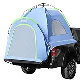 Upgraded Tecoom Pop Up Truck Tent Waterproof PU3000mm, Double-Layer 2-Person Tent for 5.5β5.8 ft Pickup Bed, Compact & Portable Full-Size Truck Bed Tent for Outdoor Camping, Easy to Install, Blue Gray
