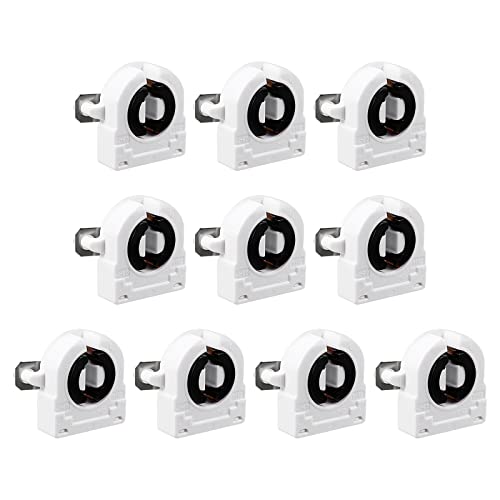 QUARKZMAN 2A T8 LED Tube Douille x 10PCS Non Shunté Single Head Fluorescent Lampe Support G13 Base Lumière Douille pour LED Fluorescent Tube Rechanges, [Blanc]