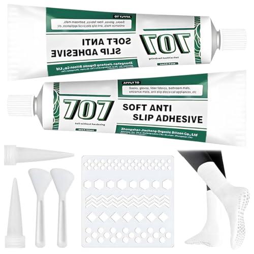 LAKPYN 2 Pezzi Sock Stop Liquid, Kit Antiscivolo per Calzini, Soluzione Antiscivolo per Calze, Liquido per Calzini Antiscivolo, Lavabili, Colla Liquida Antiscivolo Calze Antiscivolo (Bianco)