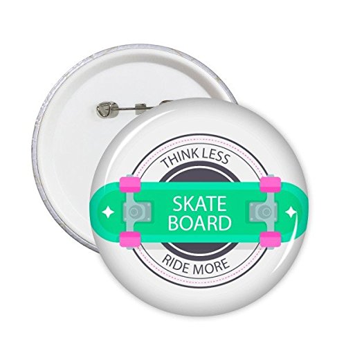 Badge rond planche à roulettes motif aquarelle cartoon multicolore