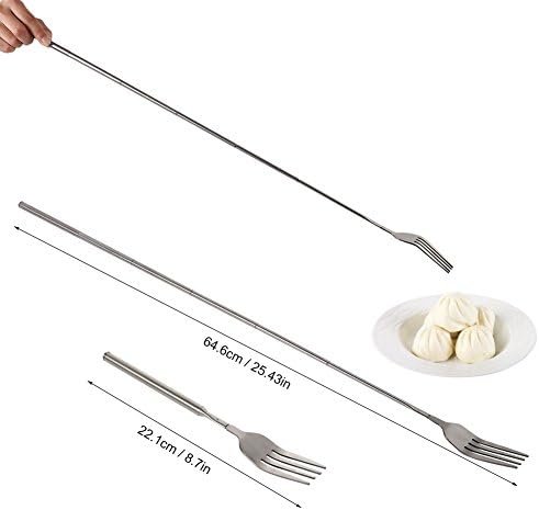 Telescopic Fork, Extendable Fork, Long Handle Fork, Barbecue Toasting Dinner Fruit Dessert Long Fork Cutlery for BBQ Eating