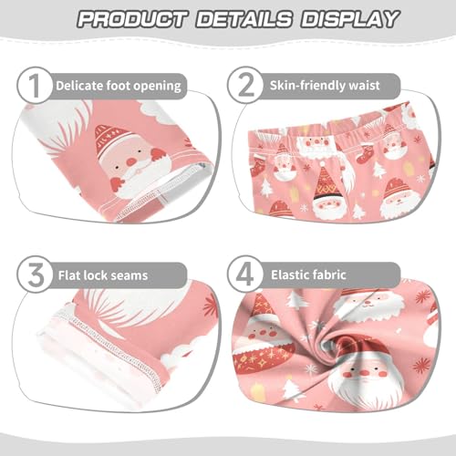 KLL Christmas Santa Red Pastel Pink Toddler Baby Girl Legging Comfortable High Waisted Leg Yoga Pants Exercise3