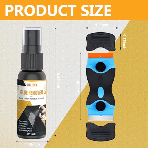 ALLONY 100ml Sekundenkleber Entferner, Aufkleberentferner, Klebereste Entferner Fensterrahmen, Klebereste Entferner für Aufkleber und Etiketten effektiv von Oberflächen Entfernt