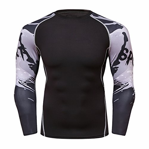 Men's Soft Slim Long Sleeve Dry-Fit Compression Gym Trainning Shirt