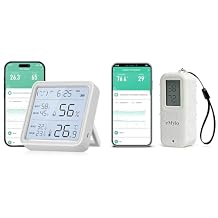 eMylo WiFi Thermometer Hygrometer, IP65 Waterproof Digital Temperature Sensor with App Notification, Free Data Storage Export
