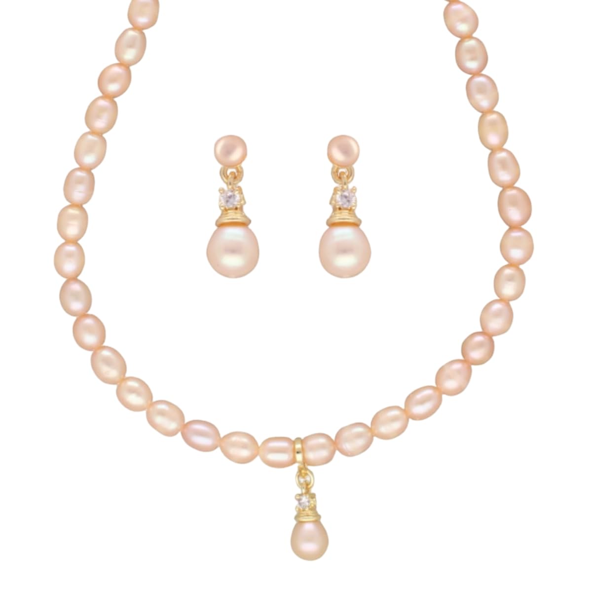 sri jagdamba pearls dealer Freshwater Pearl Pendant Necklace set-picture-22