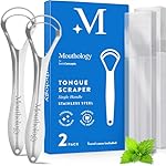 Mouthology Tongue Scraper for Adults (2 Pack), Reduce Bad Breath, Metal Tongue Scraper, Tongue Cleaner, Tongue Scraper, Stainless Steel Tongue Scraper, Tongue Cleaner for Adults, Tongue Scrubber
