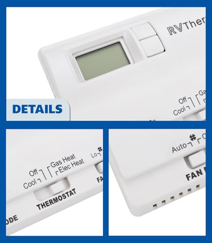 Image of USTAR Upgraded RV 6536A3351 Digital Thermostat Compatible with Coleman Mach, Wall-Mounted, White, Two-Stage Digital Thermostat Fit for Heat Pump & Gas Furnace