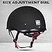 ILM Motorcycle Half Helmet with Sunshield Quick Release Strap Half Face Fit for Cruiser Scooter DOT Approved 883V (Matte Black, X-Large)