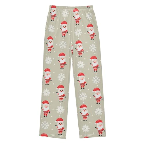 Boys' Pants Christmas Santa Claus Snowflake Long Bottoms Jogger Pants Elastic Waist Trousers with Pockets S-XL
