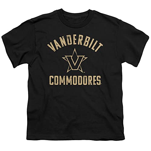 Vanderbilt University Official One Color Vu Commodores Logo Unisex Youth T Shirt,Black, Medium