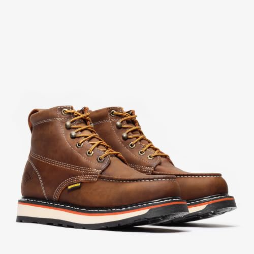 Image of Bonanza Boots FRONTIER DUAL 6 inch Moc Toe Work Boot - Premium Leather, Comfort Insole & Tough Wedge Outsole