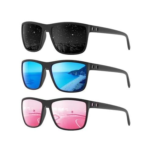 Polarized Sunglasses Men Women, Mens Sunglasses Lightweight UV Sun Glasses for Fishing Driving Golf