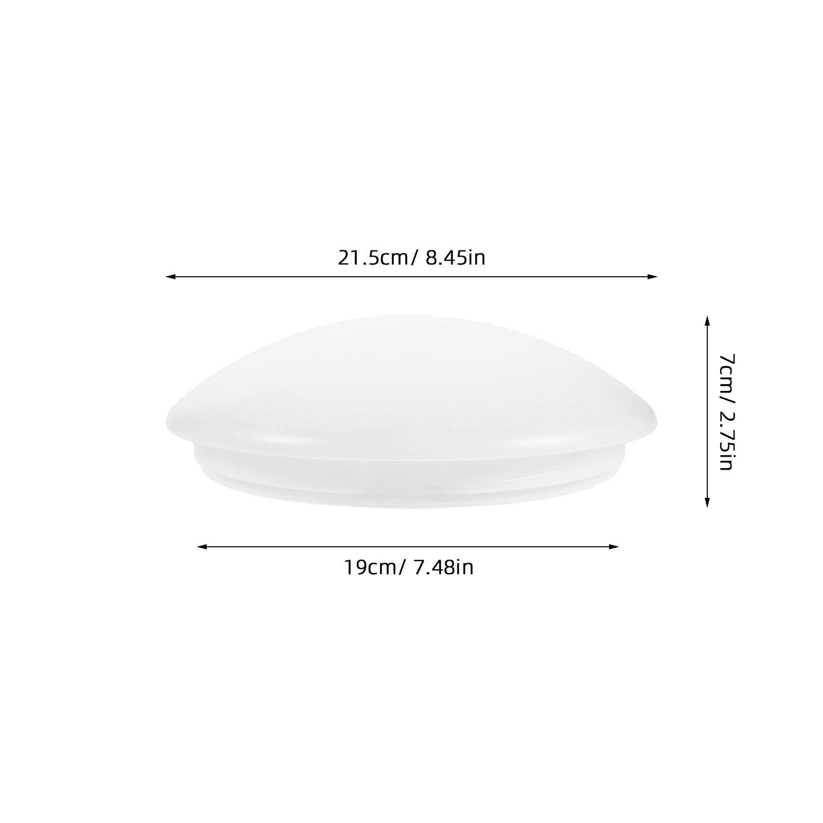 Toyvian Pantalla de Lámpara para Ventilador de Techo Ultrafina en Acrílico Blanco Iluminación Uniforme y Antideslumbrante de 21.5x21.5x7 Cm para Interior Moderna