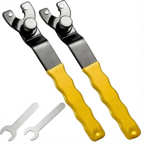 Image of OLIREXD Angle Grinder Universal Adjustable Pin Wrench for Angle Grinder Machine (2, Yellow)