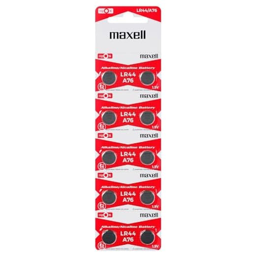 Maxell LR44 (A76) Batteries, 10 Count