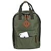 MADISON & DAKOTA Canvas Mini Backpack for Everyday & Day Pack Rucksack in Solid Color Blocks (Hunter) #3
