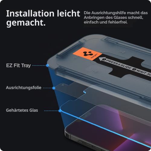 Spigen EZ Fit Schutzfolie [2 Stück] für iPhone 14 Plus, iPhone 13 Pro Max – Ansicht 3