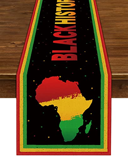 Nepnuser Black History Month Table Runner African American National Holiday Party Decoration Home Kitchen Dining Room Decor-72Inches #TOP25