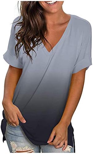 DASAYO Womens Tops 2023 Summer Casual T-Shirt Plus Size Fashion Short Sleeve Shirts Blouse Going Out Tunic Ladies Outfits
