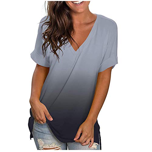 Dasayo Womens Tops 2023 Summer Casual T-Shirt Plus Size Fashion Short Sleeve Shirts Blouse Going Out Tunic Ladies Outfits #TOP8