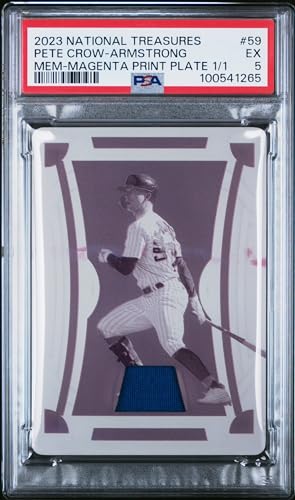 2023 Panini NT Pete Crow-Armstrong Mem. Plate Magenta #59 (/1) (PSA 5)
