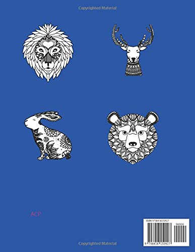 Mandala Animals Coloring Book: Stress Relieving Activity for Kids, Teens, Adults and Seniors; Elephants, Lion, Monkey, Deer, Fish, Dolphin and Many More; Gift image 3