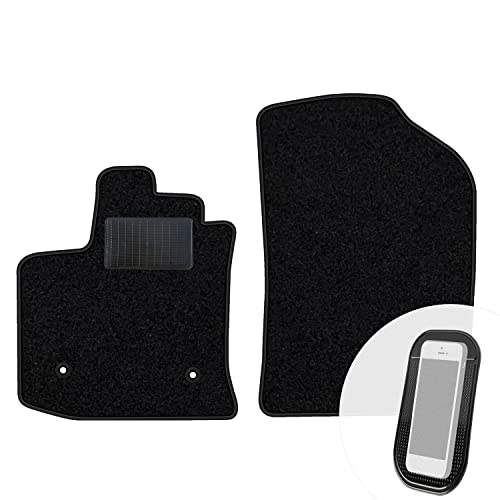 moto-MOLTICO Vorne Fußmatten Auto Velours Autoteppiche Schwarz Automatten Set 2-teilig passend für...