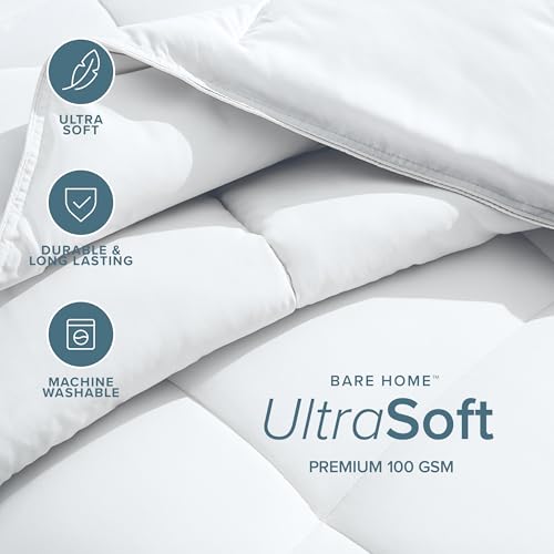 Image of Bare Home Comforter /Duvet Insert - King /Cal King - Goose Down Alternative - Ultra-Soft - Premium 1800 Series - Hypoallergenic - All Season Breathable Warmth (King /Cal King, White)