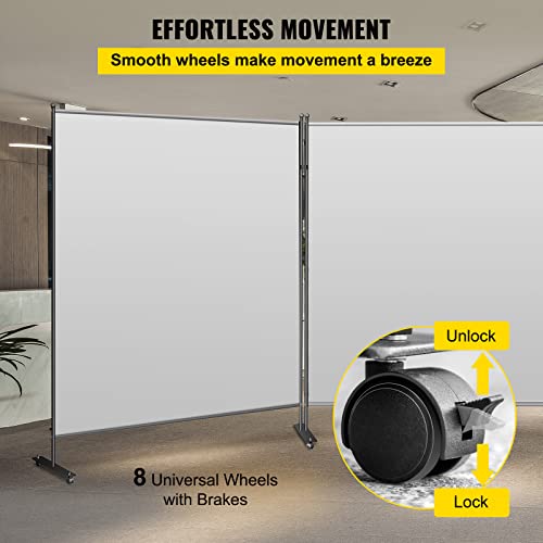 Vevor Office Partition 142" W X 14" D X 72" H Room Divider Wall 2-Panel Office Divider Folding Portable Office Walls Dividers With Non-See-Through Fabric Room Partition Gray For Room Office Restaurant #TOP4